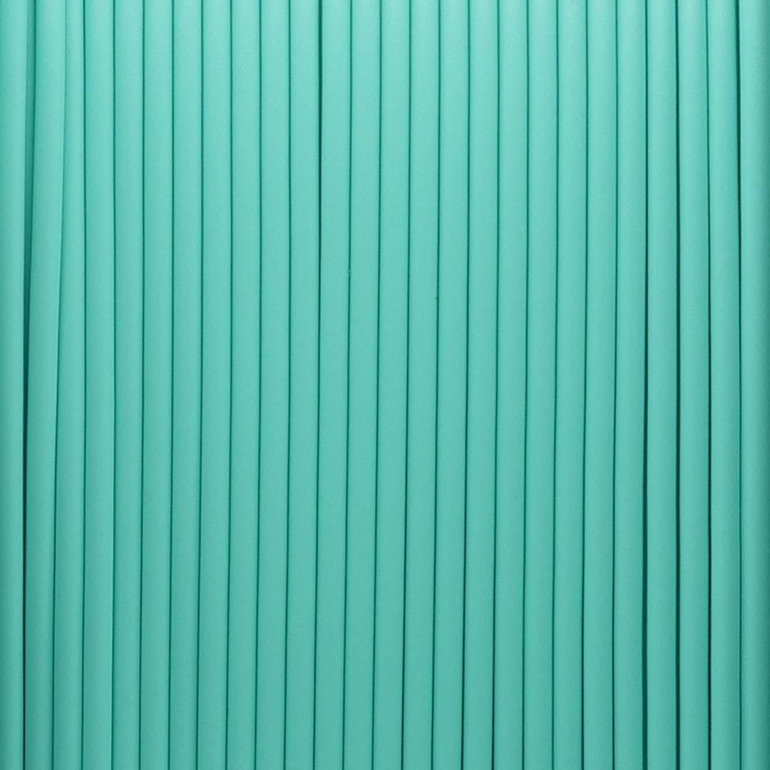 Macro detail of Turquoise Blue Pastel PLA filament 1.75mm