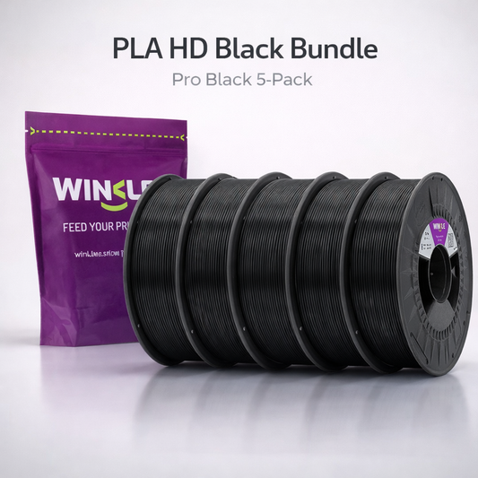 Winkle PLA HD Filament Black Bundle 1.75mm 5x1kg – Pro Black Pack