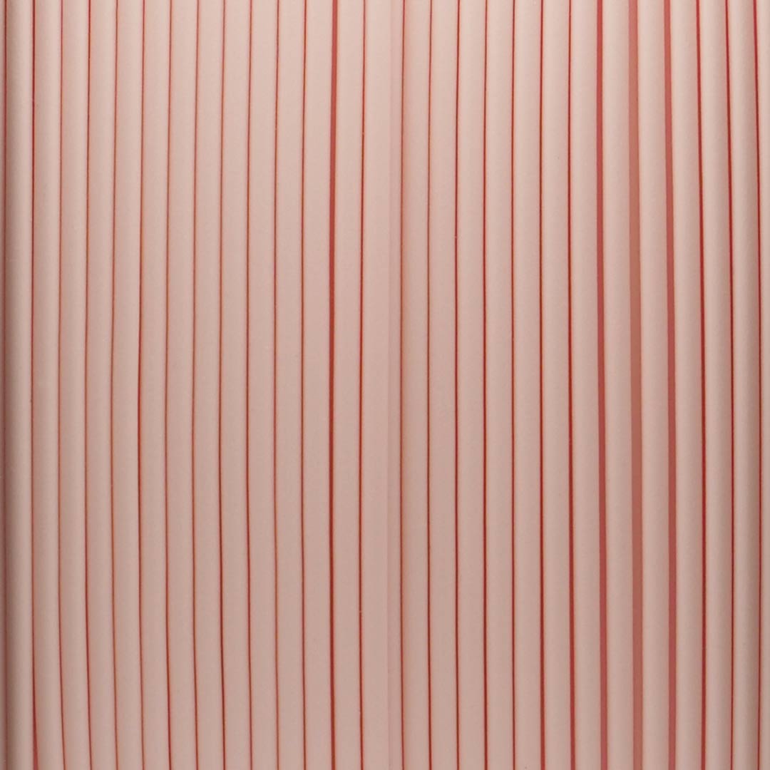 High detail macro shot of Cotton Candy Pink Pastel PLA extrusion