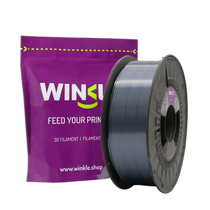 Mercury Silver Silk PLA 1kg filament spool