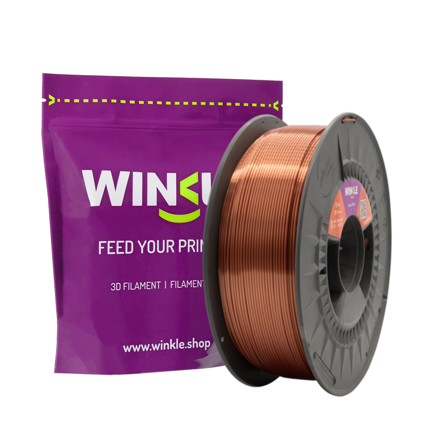 Antique Copper Silk PLA 1kg filament spool