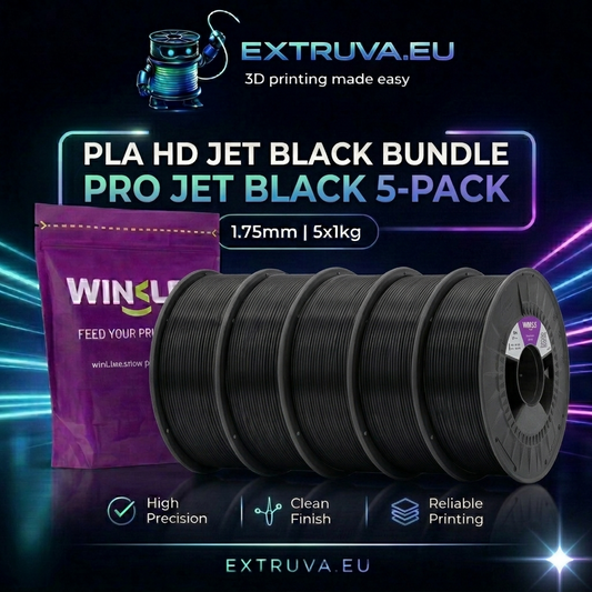 Winkle PLA HD Filament Black Bundle 1.75mm 5x1kg – Pro Black Pack