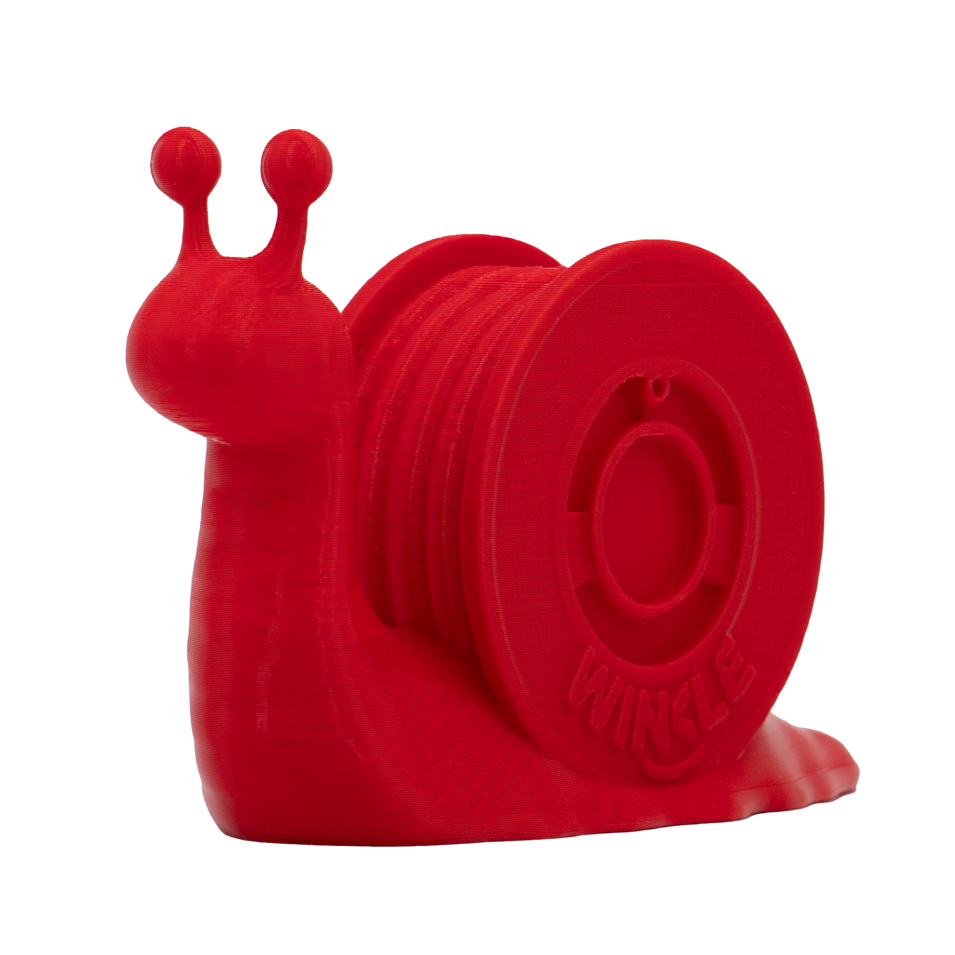 Red snail-shaped object with 'Winkle' branding on a white background
