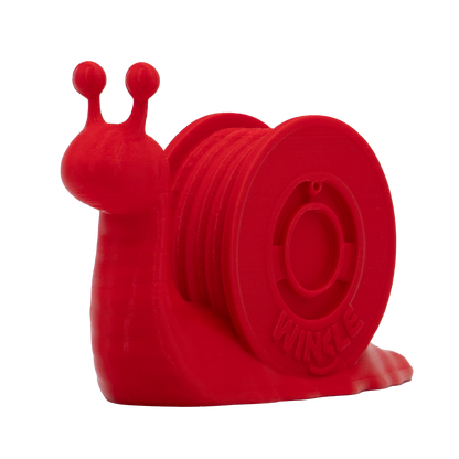Red snail-shaped object with 'Winkle' branding on a white background