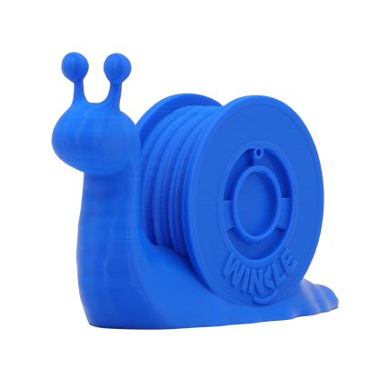Blue snail-shaped object with 'Winkle' branding on a white background