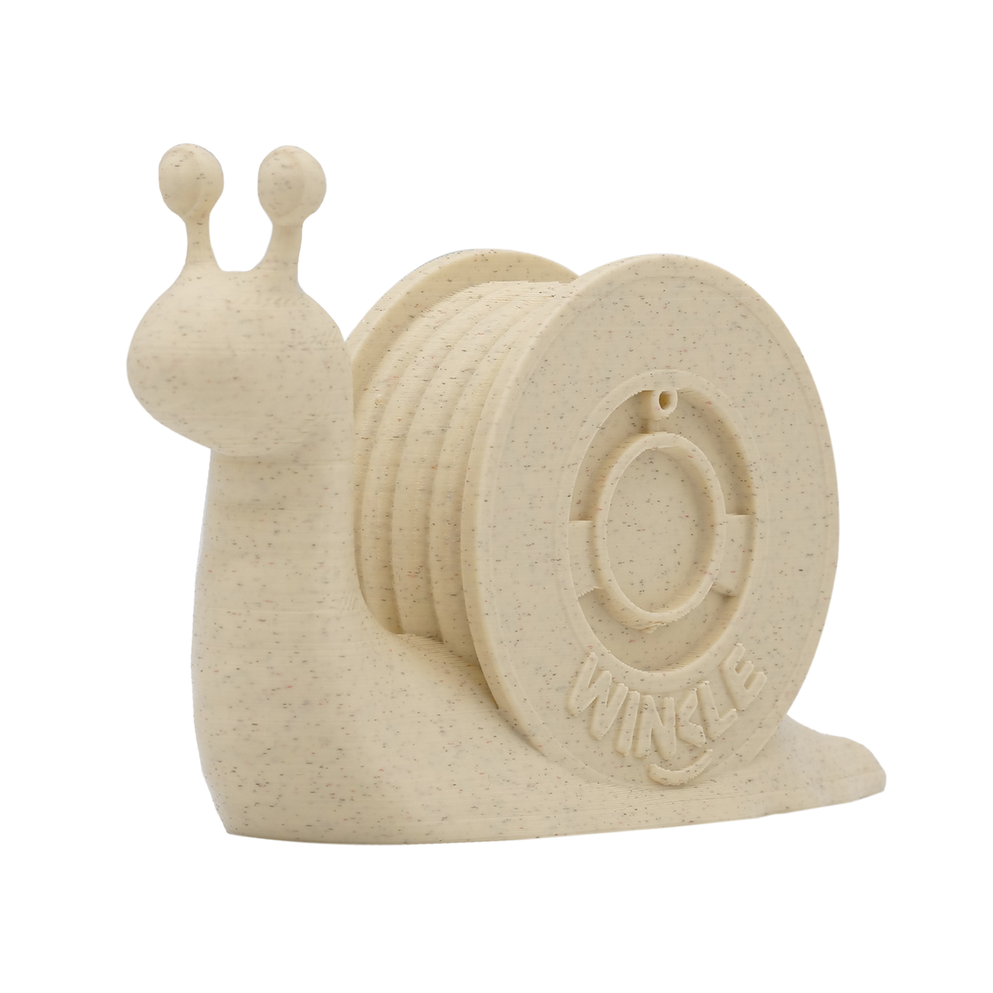 3D printed snail showing realistic sand texture using Winkle PLA