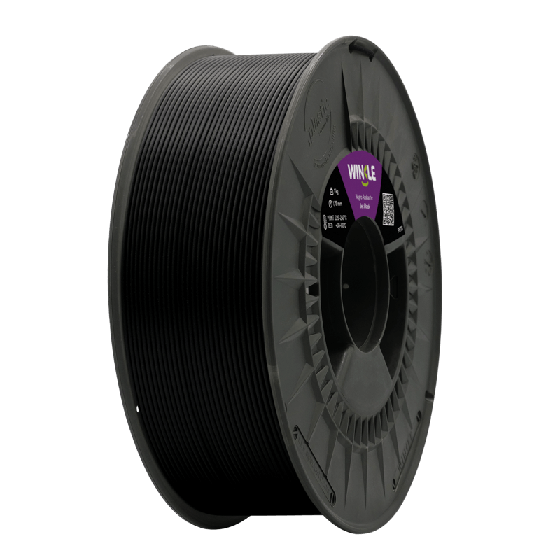 Jet Black PETG 3D printing filament 1.75mm high-durability material