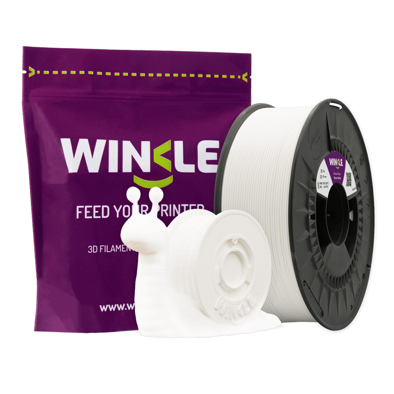 Winkle Glacier White HD PLA 1.75mm 1kg spool with sample 3D print
