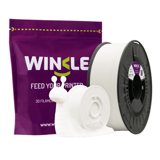 Winkle Glacier White HD PLA 1.75mm 1kg spool with sample 3D print