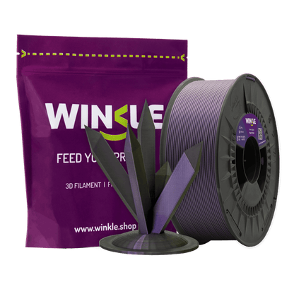 Winkle Agate Violet Interference PLA 1.75mm 1kg spool with metallic printed sample