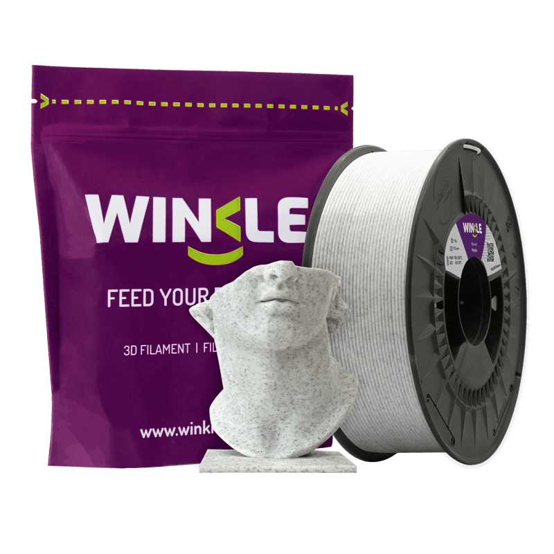 Winkle Marble Texture PLA 3D printing filament 1.75mm 1kg spool with printed bust sample