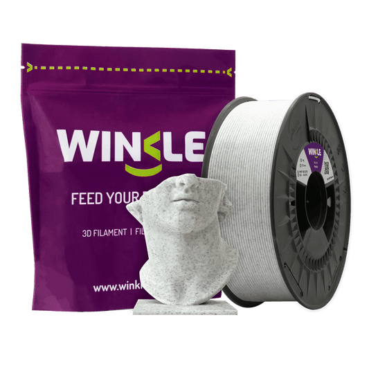 Winkle Marble Texture PLA 3D printing filament 1.75mm 1kg spool with printed bust sample