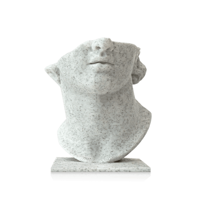 3D printed architectural bust showing realistic marble texture using Winkle PLA
