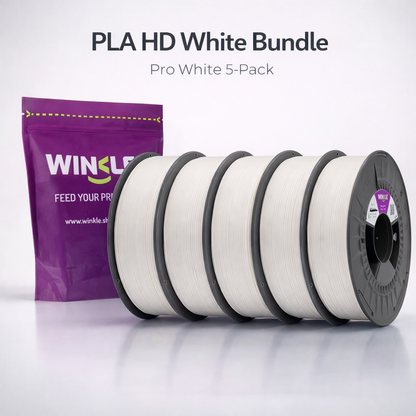 Winkle PLA HD Filament White Bundle 1.75mm 5x1kg – Clean Print Pack